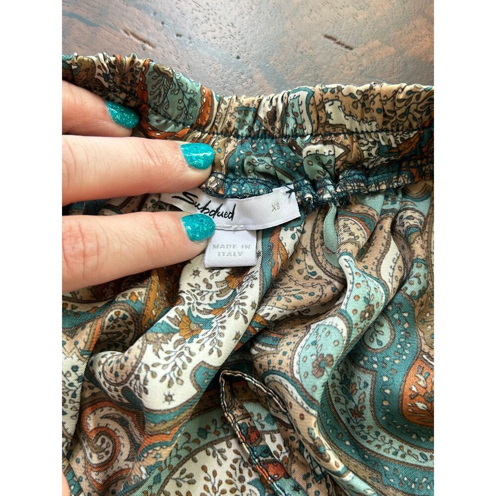 Subdued Made in Italy Paisley Halter Mini Dress - Y2K Style Size 2 - Picture 4 of 6